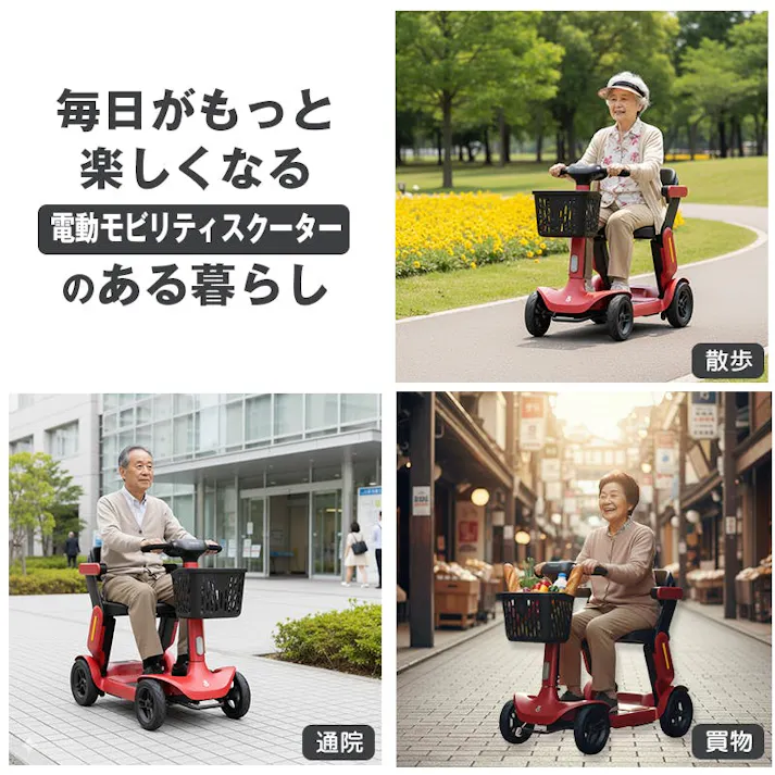 【〈免許不要〉 『電動シニアカー ライデンS3』(1年保険付き)】 ちあふる 免許返納後の足代わりに!歩道走行OK 充電式 誤操作防止機能 折りたたみ可能 フル充電で約40.2kmの走行 高齢者向け電動カート 軽量バッテリー着脱式 JAN:4582452811145