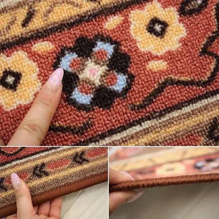 廊下 ロングカーペット 防炎 廊下敷きカーペット グレイス (Y) ブラウン 幅80cm×長さ900cm ロック加工有 (縁かがり有) 滑り止め加工 モダン フラワー柄 廊下敷き ヒートショック対策 引っ越し 新生活 カーペット インテリアショップゆうあい