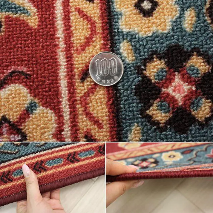 廊下 ロングカーペット 防炎 廊下敷きカーペット グレイス (Y) レッド 幅66cm×長さ800cm ロック加工有 (縁かがり有) 滑り止め加工 モダン フラワー柄 廊下敷き ヒートショック対策 引っ越し 新生活 カーペット インテリアショップゆうあい