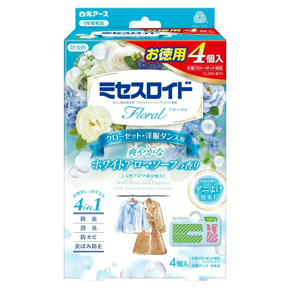 白元アース ミセスロイドフローラル 引き出し・衣装ケース用 1年防虫