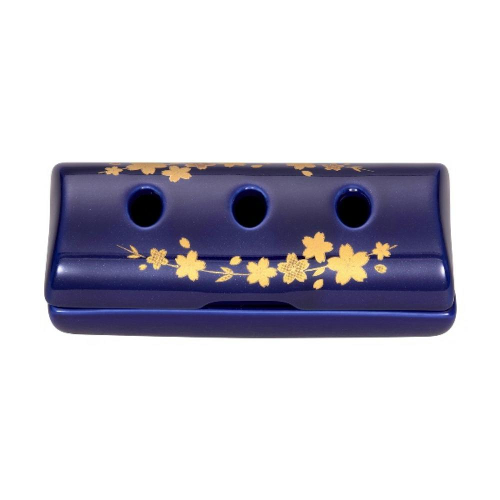 寝かせる線香皿(小)瑠璃に桜 × 80点 #hrm-4902125967687 神具・仏具 寝かせる線香皿(小)瑠璃に桜 × 80点 #hrm-4902125967687 神具・仏具