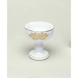 白上金ハス仏器 中 ×1点【送料込み】 #hrm-4902741300325