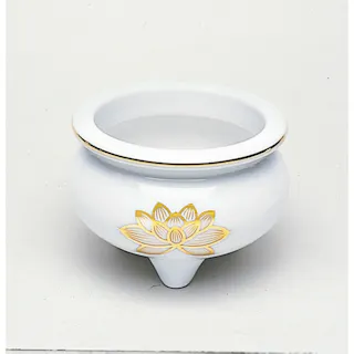 白上金ハス香炉 3.5寸 ×1点【送料込み】 #hrm-4902741200052