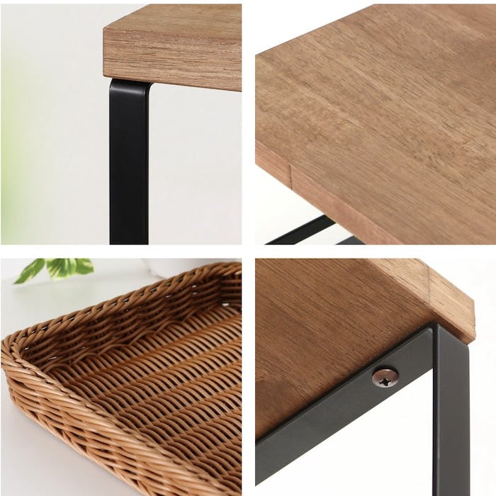 中型キッチンラック スチール 木製 バスケット付き 楽天市場】【耐荷重80kg/4段/幅37×奥行25.5×高さ85cm】キッチン