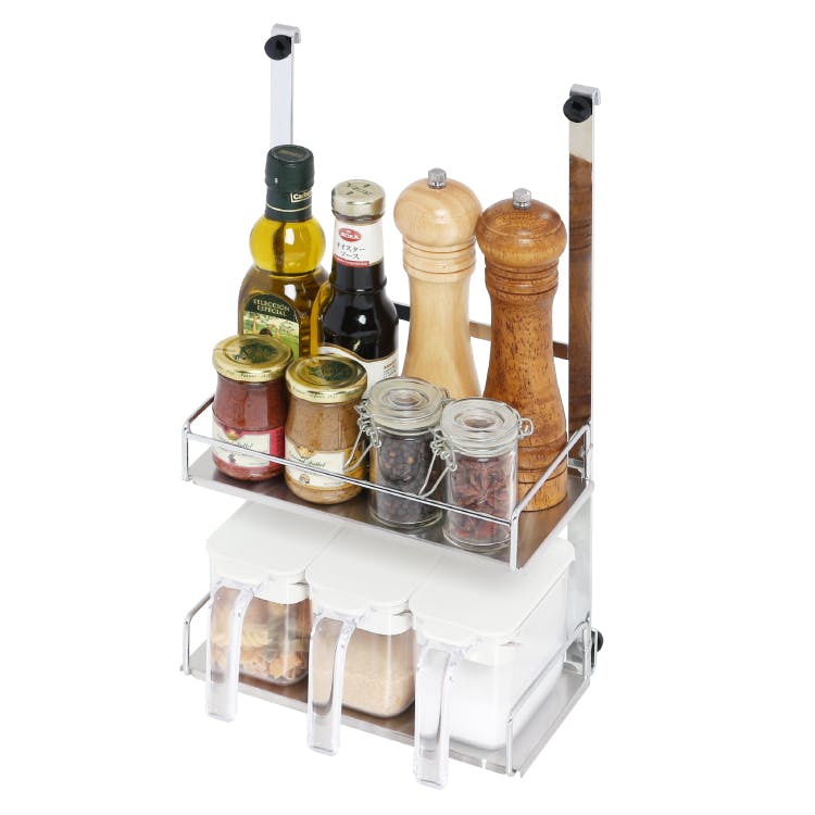 ステンレス製二段式調味料ラック　新潟県燕三条産 ステンレス製二段式調味料ラック 新潟県燕三条産