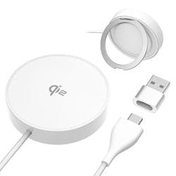 Qi2対応ワイヤレス充電器 2in1 ホワイト 充電器・チャージャー Qi2対応ワイヤレス充電器 2in1 ホワイト 充電器・チャージャー