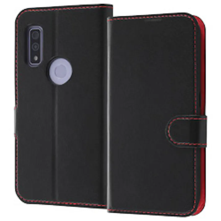 arrows We 耐衝撃 手帳型 シンプル マグネット/ブラック/レッド