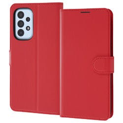 Galaxy A53 5G 耐衝撃 手帳 シンプル マグネット/レッド ケース・ストラップ Galaxy A53 5G 耐衝撃 手帳 シンプル マグネット/レッド ケース・ストラップ