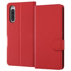 Xperia 10 IV 耐衝撃 手帳 マグ スリープ/レッド ケース・ストラップ Xperia 10 IV 耐衝撃 手帳 マグ スリープ/レッド ケース・ストラップ