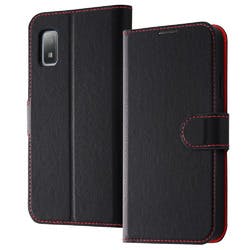 AQUOS wish3 手帳型 マグネット/ブラック/レッド ケース・ストラップ AQUOS wish3 手帳型 マグネット/ブラック/レッド ケース・ストラップ