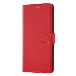 シンプルスマホ5 手帳 マグネット/レッド ケース・ストラップ