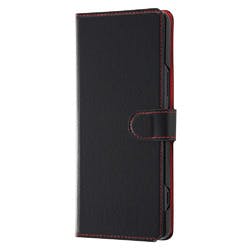 Xperia 1 II 手帳 マグネット スリープ機能対応/ブラック/レッド ケース・ストラップ Xperia 1 II 手帳 マグネット スリープ機能対応/ブラック/レッド ケース・ストラップ