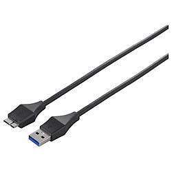 BSUAMBSU320BK USB3.0 A to microB スリムケーブル 2m ブラック パソコン・周辺機器