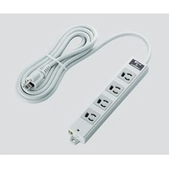 タップ 工事用 抜け止め 3ピン 4個口 雷ガード マグネット付き 3m グレー