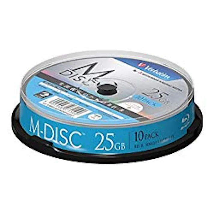 データ用ブルーレイ「M-DISC」1回記録用 25GB 1-4倍速 スピンドル10P