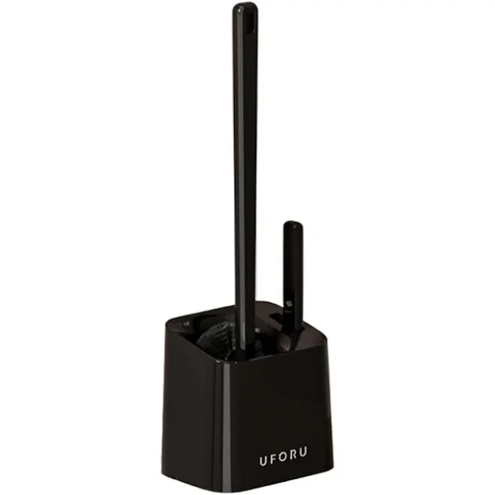 トイレブラシ, 壁掛け式, 長いハンドル43cm, 水切り機能付き, PP+ABS素材, 3色展開