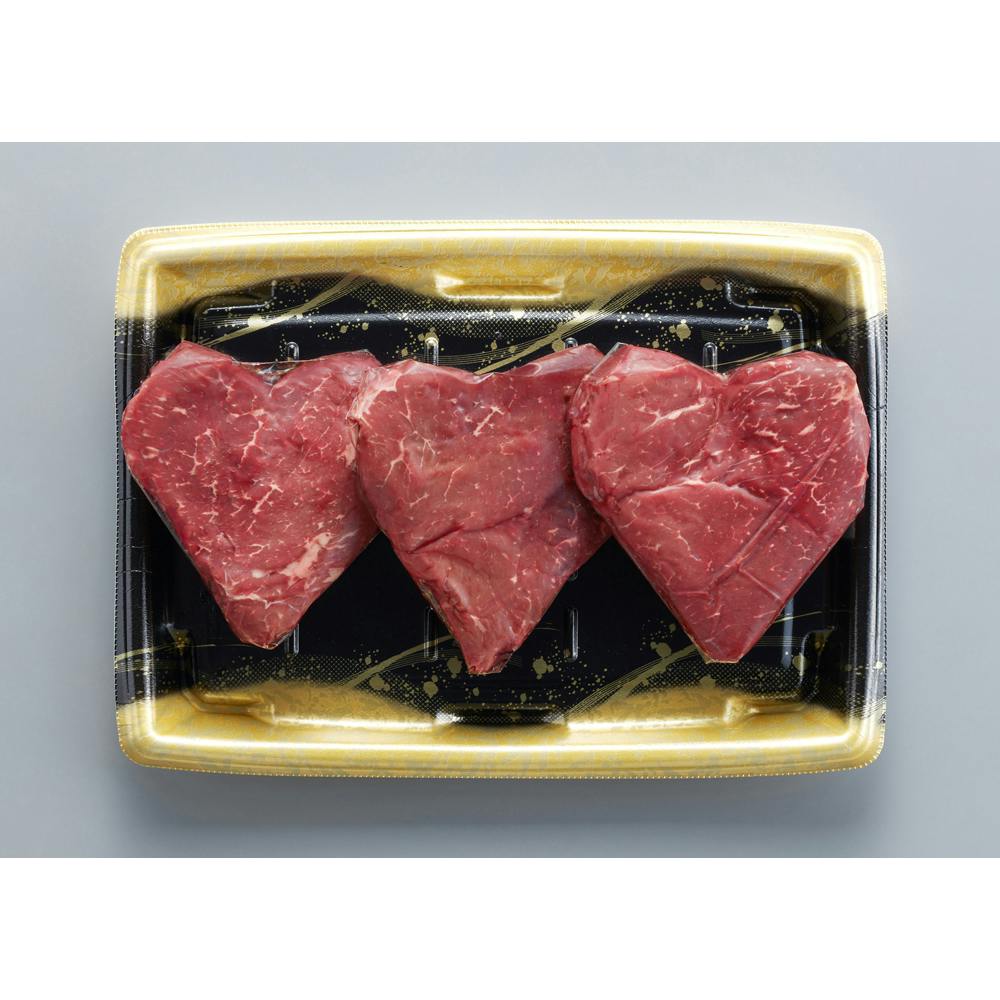 冷凍】国産牛 ハート形ステーキ 送料込み 食品 ＃130588 | 食料品