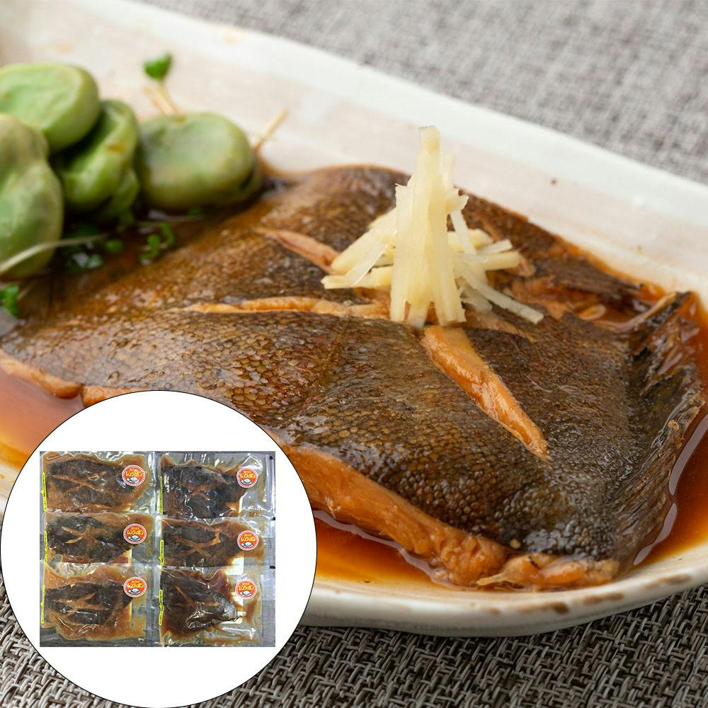 【冷凍】北海道 小樽産 かれいの煮つけ Bセット (130g×6個) 送料込み 食品 ＃80278