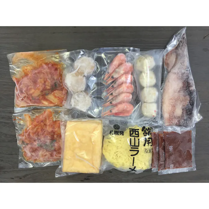 【冷凍】北海道 海鮮キムチ鍋 Fセット (白菜キムチ200g、各種具材) 送料込み 食品 #80591