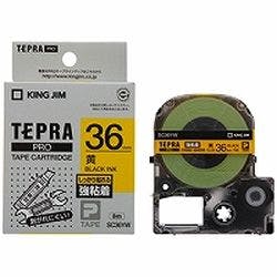 テプラPROテープ強粘着ラベル黄/黒 SC36YW インクカートリッジ・インクリボン テプラPROテープ強粘着ラベル黄/黒 SC36YW インクカートリッジ・インクリボン