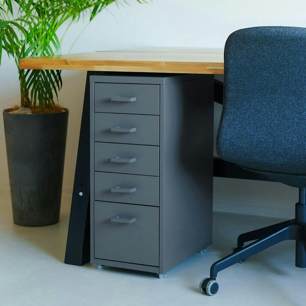 くらしのストレージワゴン5段(グレー/灰)】 幅28×奥行44.5×高さ68.5cm