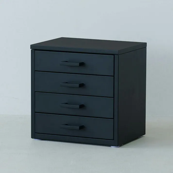 【くらしのストレージボックス4段(ブラック/黒)】 幅35×奥行29.5×高さ35cm オフィス 卓上 収納 スチール 引出し 小物入れ オーガナイザー 収納 引出し モダン インテリア 事務所 会議室 書類収納 おしゃれ デスク収納 文房具収納 組立品