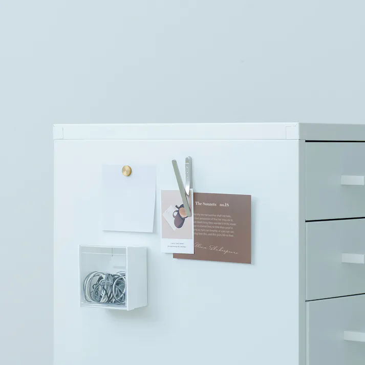 【くらしのストレージボックス4段(ホワイト/白)】 幅35×奥行29.5×高さ35cm オフィス 卓上 収納 スチール 引出し 小物入れ オーガナイザー 収納 引出し モダン インテリア 事務所 会議室 書類収納 おしゃれ デスク収納 文房具収納 組立品