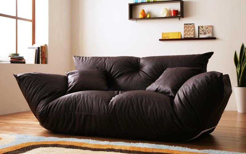 フロアカウチソファ Burg バーグ 2P 【ダークブラウン】 おしゃれな