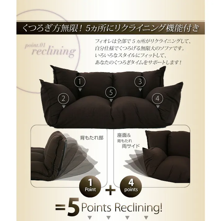 フロアマルチソファ Fiore フィオレ ファブリックタイプ 2P 【ピンク】 おしゃれなソファ インテリア 送料込み #soza-100001372