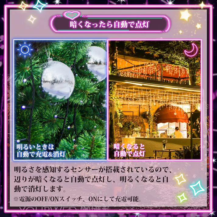 KOZUMUWAN つららライト ソーラー イルミネーション LED 120球 9m 全5色 8パターン クリスマスライト 防雨 充電式 太陽光 夜間自動点灯 飾り 電飾 LED連結可 高輝度 長寿命 高品質 記憶 メモリー機能 おしゃれ 屈曲性 柔軟性 複数連結 省エネ (ブルー・ホワイト)