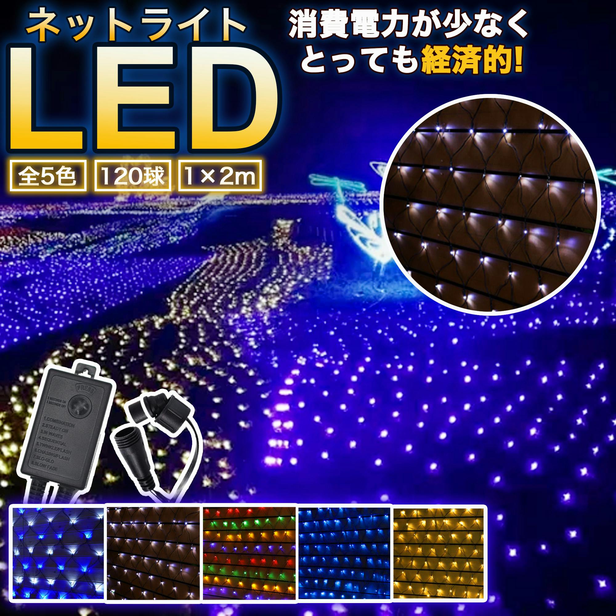 KOZUMUWAN LEDlbgCg 120 1M×2M C~l[V 5{܂ŘA\ hJ^ IP44h Rg[[t 8p^[ lbg C~l[V