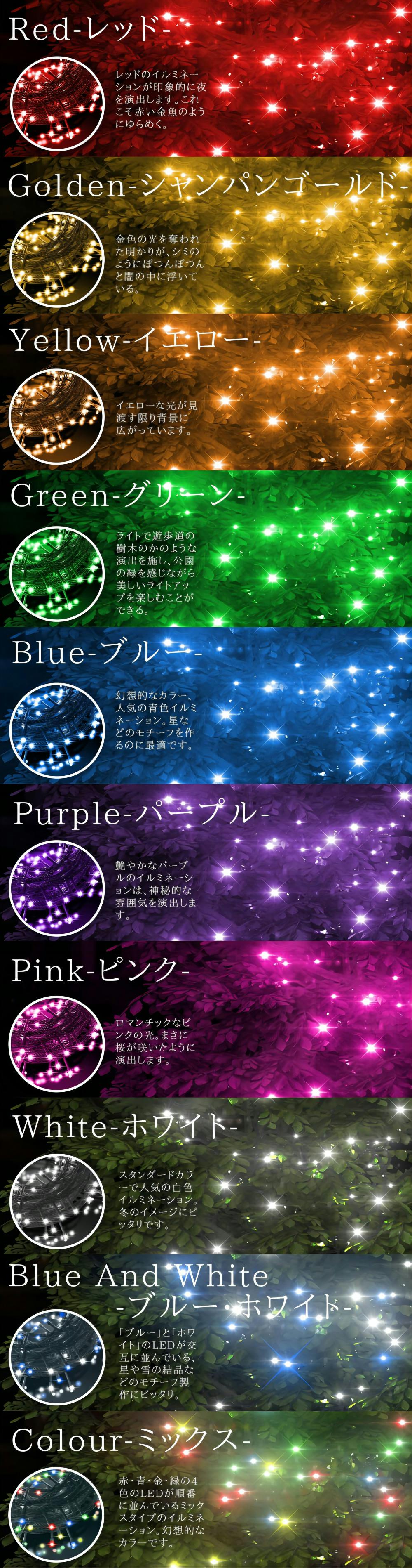 KOZUMUWAN led イルミネーション ストレート 屋外 室内 防水 100球 10m