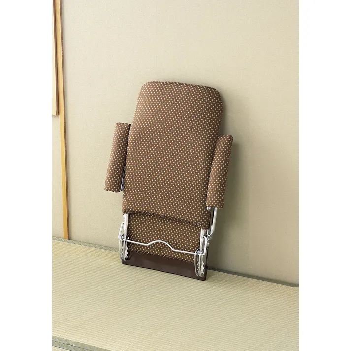 日本製 和風 折りたたみ 肘付き 座椅子 和風折りたたみ肘付き座椅子 グリーン<いこい> 送料込み #flife-4524167000810