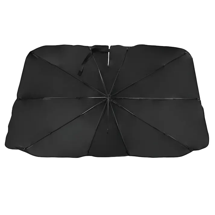 グラスファイバー 車用 傘型 サンシェード 軽自動車用 簡単 傘式 専用袋付き バックミラー露出 擦り傷防止の曲がるハンドル 送料込み #flife-4562350998711