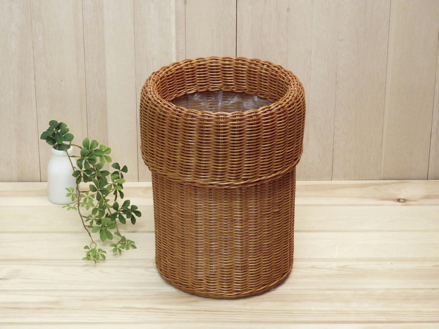 ラタン　カバー付きダストボックス ラタンカバー付き ダストボックス ラタンカバー付き 籐製 ごみ箱