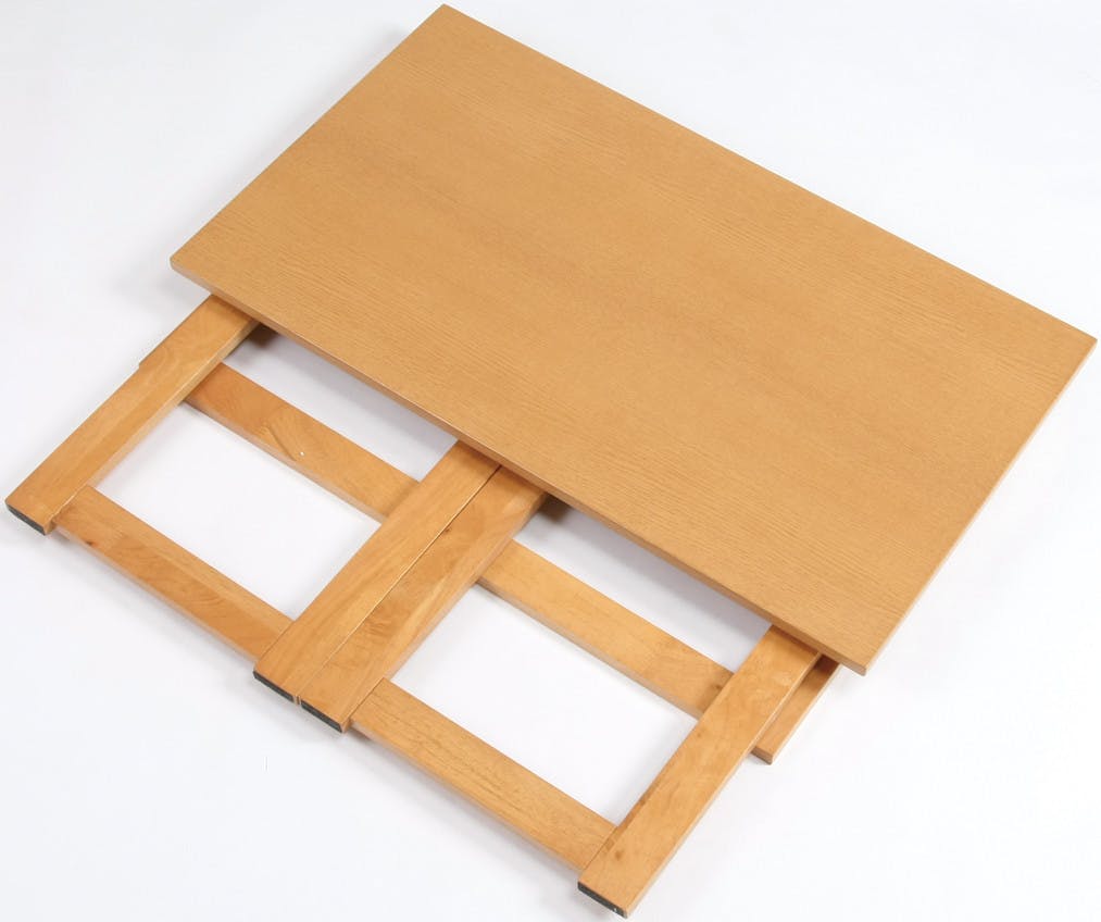 天然木折りたたみテーブル 高さ55cm ナチュラル 木製 折りたたみ式