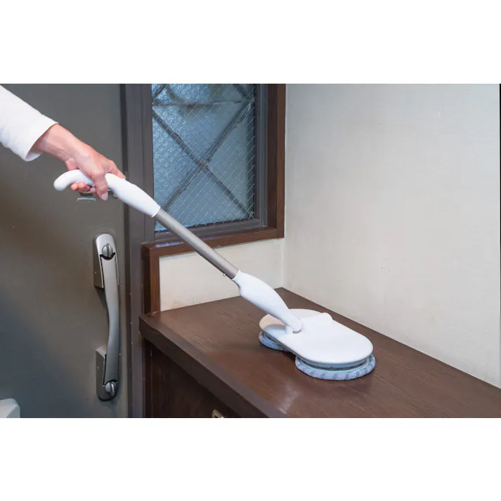 【予備バッテリー付き】充電式くるくるツインモップ スピンマジック 8点セット 送料込み #flife-4589978101828