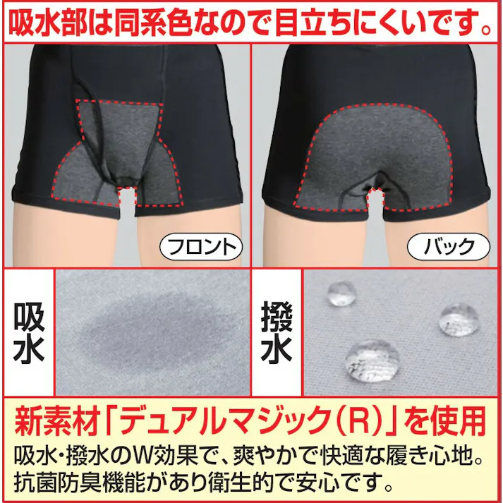 にじみ出し防止 ガードパンツ にじみ出し防止 ガードパンツ 黒 3L 尿モレ 失禁 下着 新素材「デュアルマジック(R)」使用 吸水・撥水のW効果 抗菌防臭機能 丸洗いOK(ネット使用) 送料込み #flife-4589978830070