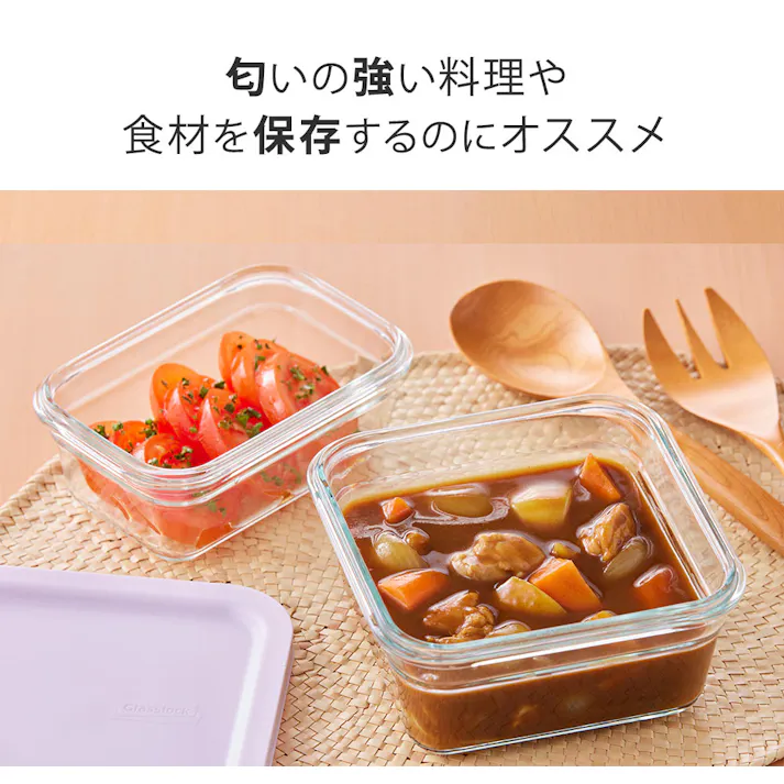 グラスロック イージーオープン スクエア 耐熱容器 ガラス容器 400ml Glasslock OCST-040E【保存容器 ガラス 耐久 冷蔵 冷凍 食品保存容器 四角 オーブン調理 電子レンジ対応 食洗機対応】 3個セット