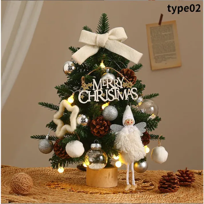 クリスマスツリー 卓上 45cm 60cm ミニツリー イルミネーション 卓上ツリー 松ぼっくり 北欧風 LEDライト付き キラキラ 雰囲気満々 組み立て簡単 クリスマスデコレーション インテリア 電池式 クリスマス パーティー おしゃれ プレゼント