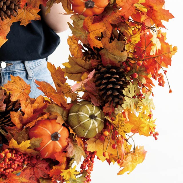 アナベルとイエローのオーバルリース クラスペディア スモークツリー