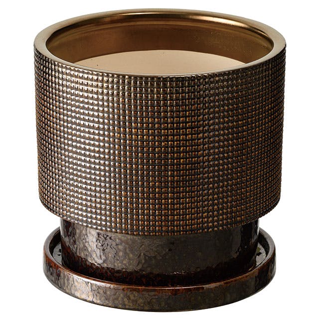 ヘッズ 雑貨－フラワーベース 直径195(155)×H185mm 受皿:直径185×H20mm ハンドメイドアートフラワーポット-35(1個) HEADS HNP-FPO35