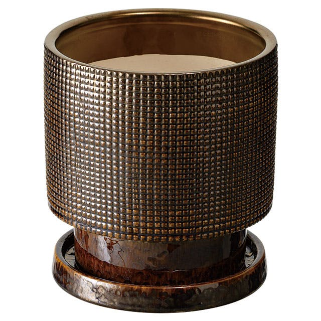 ヘッズ 雑貨－フラワーベース 直径155(115)×H160mm 受皿:直径145×H20mm ハンドメイドアートフラワーポット-36(1個) HEADS HNP-FPO36