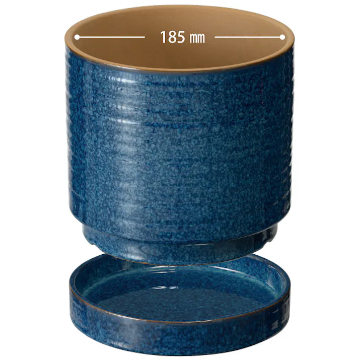 ヘッズ 雑貨-フラワーベース 直径200(170)×H180mm 受皿:直径195×H30mm ハンドメイドアートフラワーポット-37(1個) HEADS HNP-FPO37