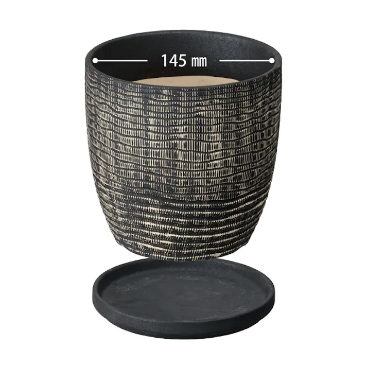 ヘッズ 雑貨-フラワーベース 直径155(110)×H150mm 受皿:直径145×H20mm ハンドメイドアートフラワーポット-40(1個) HEADS HNP-FPO40