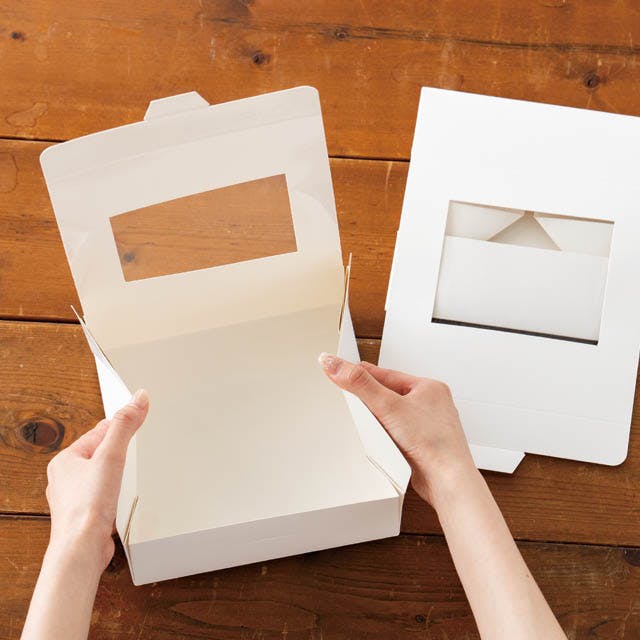 ヘッズ BOX－紙－食品対応 W175×D175×H60mm 無地窓付ギフト