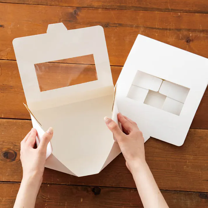 ヘッズ BOX-紙-食品対応 W180×D120×H70mm 無地窓付ギフトボックス-3/ホワイト(20枚) HEADS M-WGB3