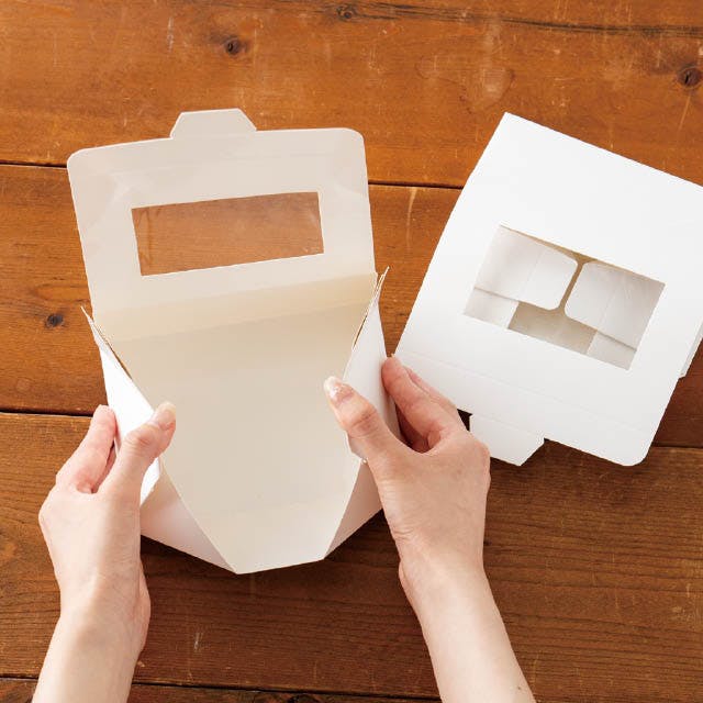 ヘッズ BOX－紙－食品対応 W140×D100×H50mm 無地窓付ギフトボックス