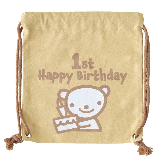 ヘッズ 袋－布－巾着 W260×H280mm パーティーベアコットンナップサック