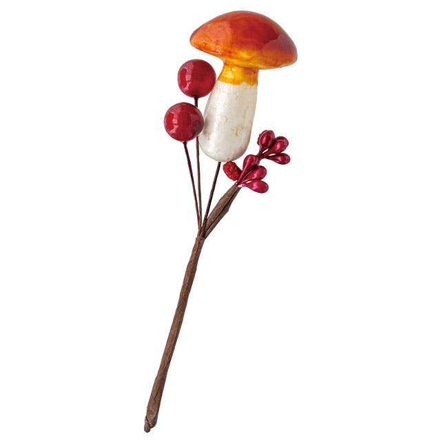 ヘッズ 小物－タイ－ワイヤー W45×D35×H130mm オータムフルリールアレンジメント-1／キノコ(10個) HEADS ZAU-YS1